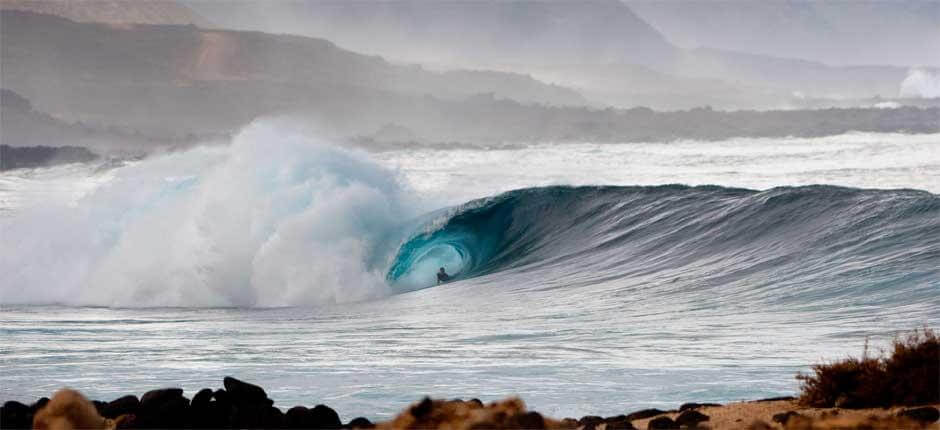 Bodyboardozás La Santa balra csavarodó hullámain, Bodyboardozásra alkalmas helyszínek Lanzarotén